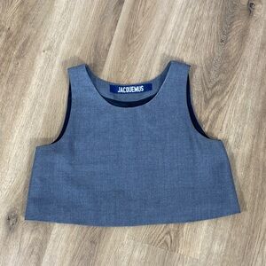 Jacquemus Charcoal Sleeveless Crop Top size small EU 36